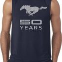 Mens Ford Shirt Mustang 50 Years Sleeveless Tee T-Shirt