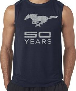 Mens Ford Shirt Mustang 50 Years Sleeveless Tee T-Shirt