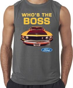 Mens Ford Shirt Mustang Who's The Boss Sleeveless Shirt