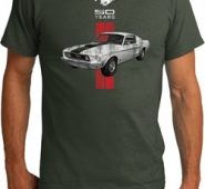 Mens Ford Shirt Red Stripe Mustang 50 Years Organic Tee T-Shirt