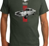Mens Ford Shirt Red Stripe Mustang 50 Years Organic Tee T-Shirt