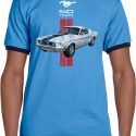 Mens Ford Shirt Red Stripe Mustang 50 Years Ringer Tee T-Shirt