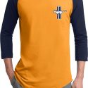 Mens Ford Shirt The Legend Lives Crest Pocket Print Raglan Tee T-Shirt