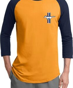 Mens Ford Shirt The Legend Lives Crest Pocket Print Raglan Tee T-Shirt