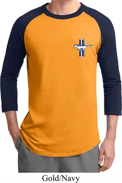 Mens Ford Shirt The Legend Lives Crest Pocket Print Raglan Tee T-Shirt