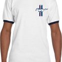 Mens Ford Shirt The Legend Lives Crest Pocket Print Ringer Tee T-Shirt