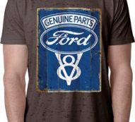 Mens Ford Shirt V8 Genuine Ford Parts Burnout Tee T-Shirt