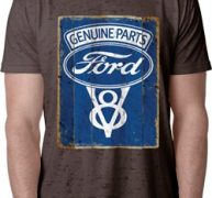 Mens Ford Shirt V8 Genuine Ford Parts Burnout Tee T-Shirt