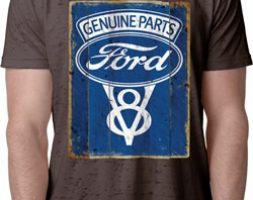 Mens Ford Shirt V8 Genuine Ford Parts Burnout Tee T-Shirt