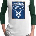 Mens Ford Shirt V8 Genuine Ford Parts Raglan Tee T-Shirt