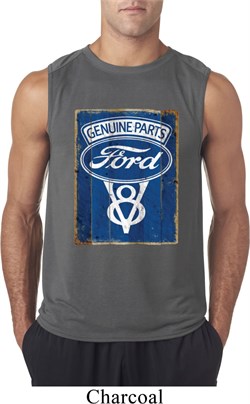 Mens Ford Shirt V8 Genuine Ford Parts Sleeveless Tee T-Shirt