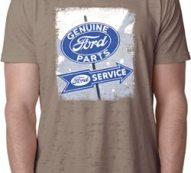 Mens Ford Shirt Vintage Sign Genuine Ford Parts Burnout Tee T-Shirt