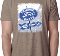 Mens Ford Shirt Vintage Sign Genuine Ford Parts Burnout Tee T-Shirt