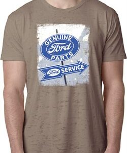 Mens Ford Shirt Vintage Sign Genuine Ford Parts Burnout Tee T-Shirt