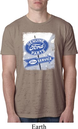 Mens Ford Shirt Vintage Sign Genuine Ford Parts Burnout Tee T-Shirt