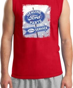 Mens Ford Shirt Vintage Sign Genuine Ford Parts Muscle Tee T-Shirt