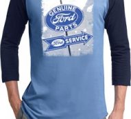 Mens Ford Shirt Vintage Sign Genuine Ford Parts Raglan Tee T-Shirt