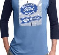 Mens Ford Shirt Vintage Sign Genuine Ford Parts Raglan Tee T-Shirt