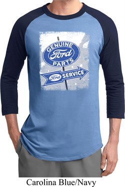 Mens Ford Shirt Vintage Sign Genuine Ford Parts Raglan Tee T-Shirt