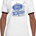 Mens Ford Shirt Vintage Sign Genuine Ford Parts Ringer Tee T-Shirt