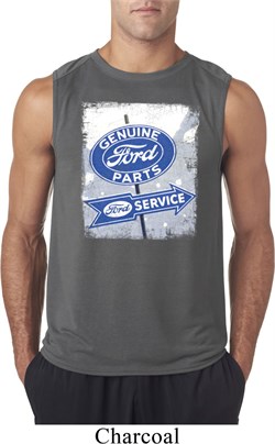 Mens Ford Shirt Vintage Sign Genuine Ford Parts Sleeveless Tee T-Shirt