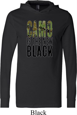 Mens Funny Shirt Camo is the New Black Lightweight Hoodie Tee T-Shirt