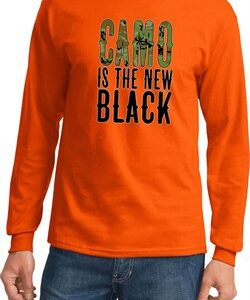 Mens Funny Shirt Camo is the New Black Long Sleeve Tee T-Shirt