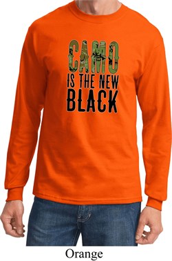 Mens Funny Shirt Camo is the New Black Long Sleeve Tee T-Shirt