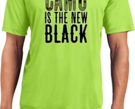 Mens Funny Shirt Camo is the New Black Moisture Wicking Tee T-Shirt