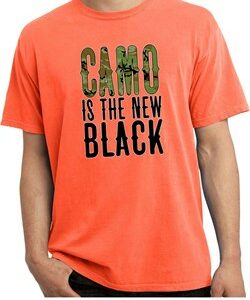 Mens Funny Shirt Camo is the New Black Pigment Dyed Tee T-Shirt