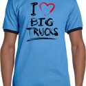 Mens Funny Shirt I Love Big Trucks Ringer Tee T-Shirt