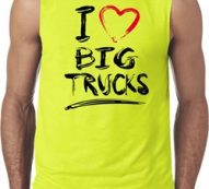 Mens Funny Shirt I Love Big Trucks Sleeveless Tee T-Shirt