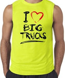 Mens Funny Shirt I Love Big Trucks Sleeveless Tee T-Shirt