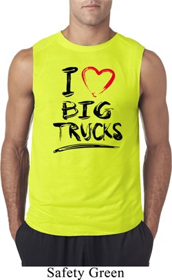 Mens Funny Shirt I Love Big Trucks Sleeveless Tee T-Shirt