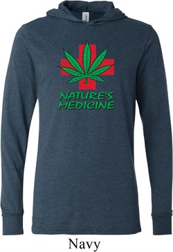 Mens Funny Shirt Natures Medicine Lightweight Hoodie Tee