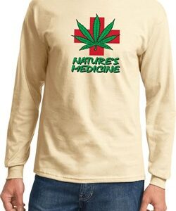 Mens Funny Shirt Natures Medicine Long Sleeve Tee T-Shirt