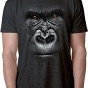 Mens Gorilla Shirt Big Gorilla Face Burnout T-Shirt