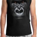 Mens Gorilla Shirt Big Gorilla Face Muscle Tee T-Shirt