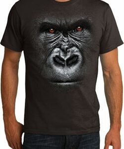 Mens Gorilla Shirt Big Gorilla Face Organic T-Shirt