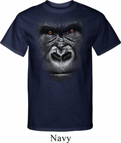 Mens Gorilla Shirt Big Gorilla Face Tall Tee T-Shirt