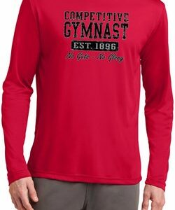 Mens Gymnastics Shirt Competitive Gymnast Dry Wicking Long Sleeve