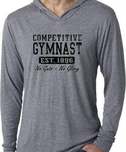 Mens Gymnastics Shirt Competitive Gymnast Lightweight Hoodie Tee Shirt