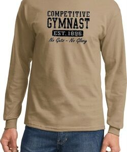 Mens Gymnastics Shirt Competitive Gymnast Long Sleeve Tee T-Shirt