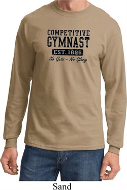 Mens Gymnastics Shirt Competitive Gymnast Long Sleeve Tee T-Shirt