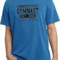 Mens Gymnastics Shirt Competitive Gymnast Pigment Dyed Tee T-Shirt