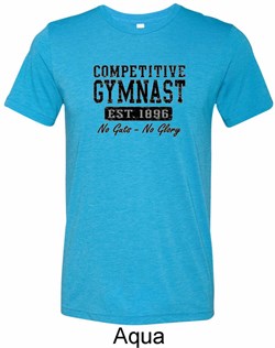 Mens Gymnastics Shirt Competitive Gymnast Tri Blend Crewneck T-Shirt