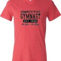 Mens Gymnastics Shirt Competitive Gymnast Tri Blend V-neck Tee T-Shirt