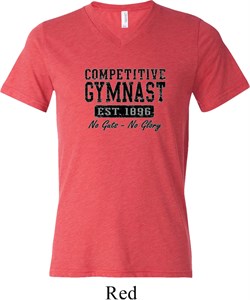 Mens Gymnastics Shirt Competitive Gymnast Tri Blend V-neck Tee T-Shirt