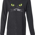 Mens Halloween Shirt Black Cat Lightweight Hoodie Tee