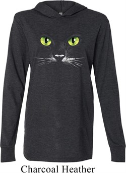 Mens Halloween Shirt Black Cat Lightweight Hoodie Tee